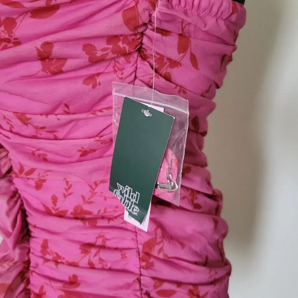 NWT Wild-fable Women's Pink Strapless Dress w/optional Straps Size M